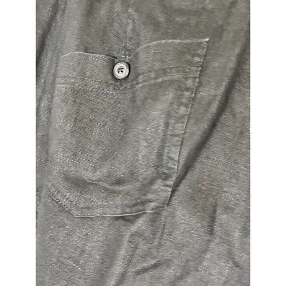 Coldwater Creek Linen Pant 16 Black Belted Neutral Classic Chic Preppy - Picture 8 of 12